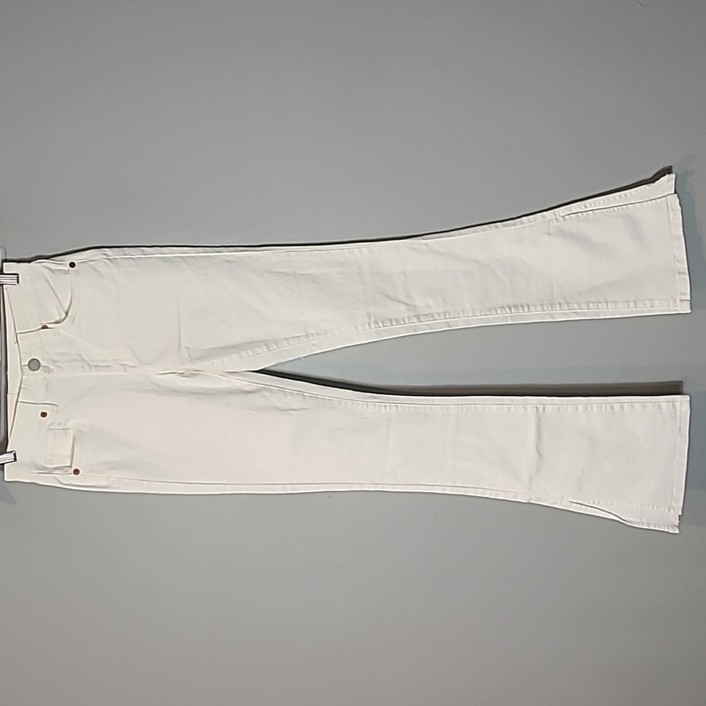 Blank NYC Womens Jeans size 24 Hoyt Flare White High Rise Bootcut‎ Stretch Split